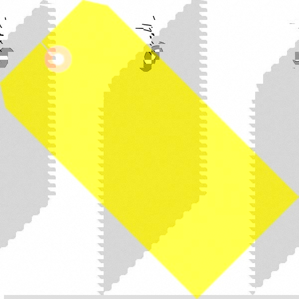 Blank Tag: 3-3/4'' High, Fluorescent Yellow, Synthetic Paper